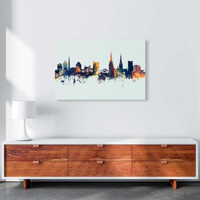 Coventry England Skyline Blue Orange Art Print by Michael Tompsett A1 Canvas