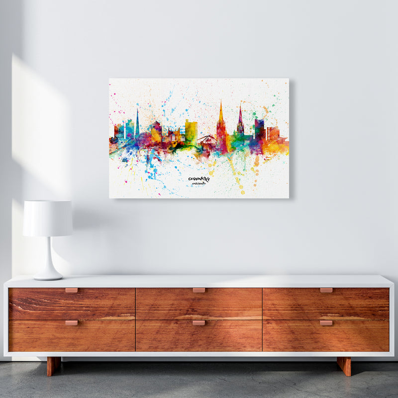 Coventry England Skyline Splash Art Print by Michael Tompsett A1 Canvas