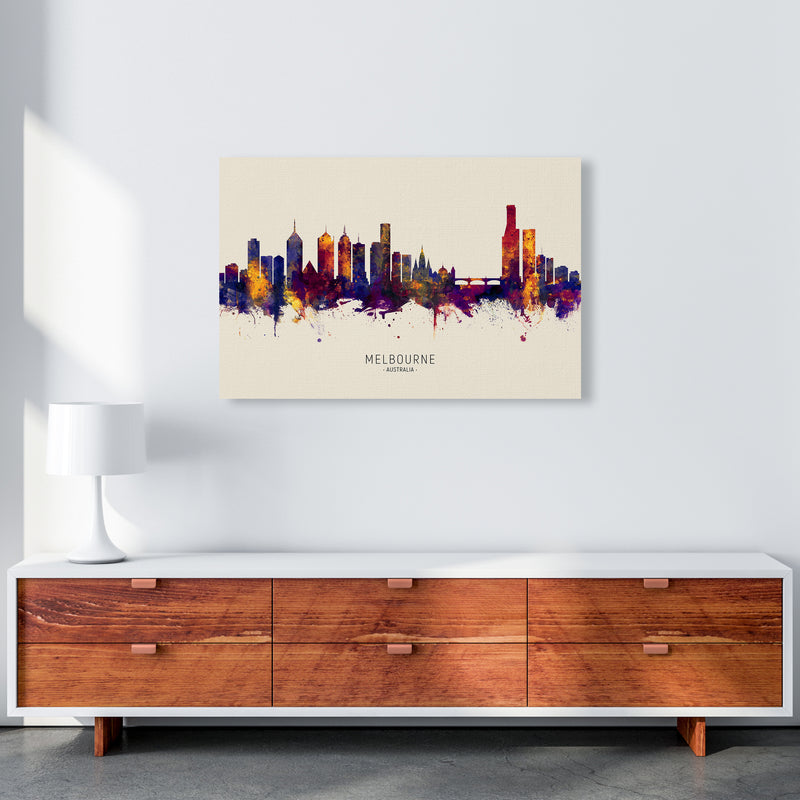 Melbourne Australia Skyline Autumn City Name Art Print by Michael Tompsett A1 Canvas