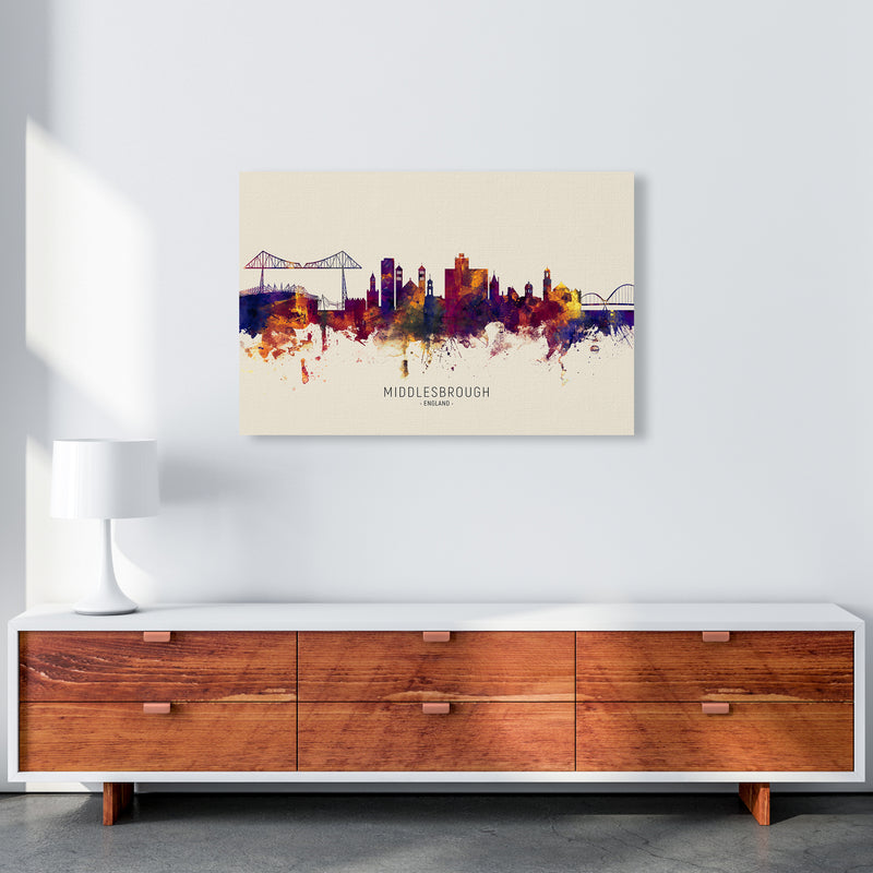 Middlesbrough England Skyline Autumn City Name Art Print by Michael Tompsett A1 Canvas