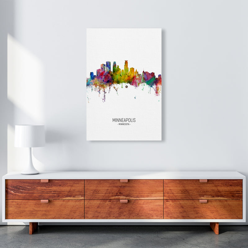 Minneapolis Minnesota Skyline Portrait Art Print by Michael Tompsett A1 Canvas