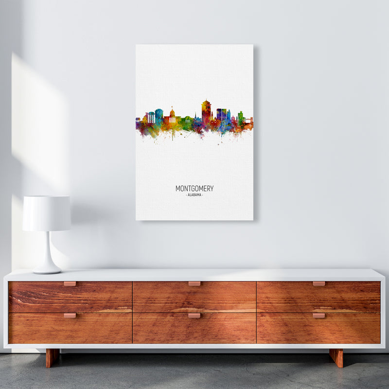 Montgomery Alabama Skyline Portrait Art Print by Michael Tompsett A1 Canvas