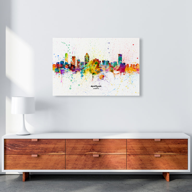 Montreal Canada Skyline Splash Art Print by Michael Tompsett A1 Canvas