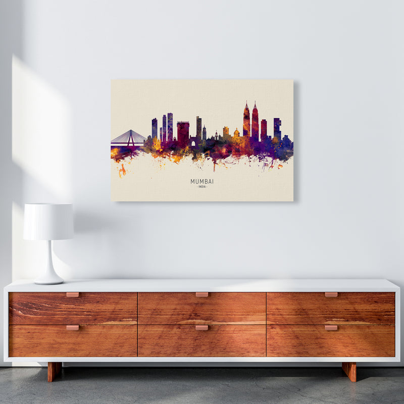 Mumbai India Skyline Autumn City Name Art Print by Michael Tompsett A1 Canvas