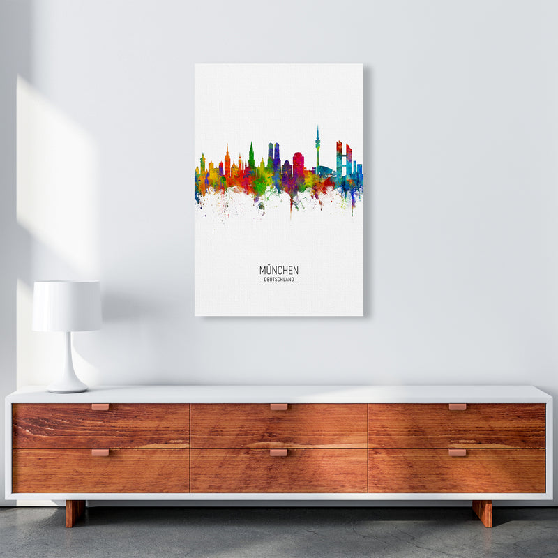 Munich Germany Skyline Portrait Art Print by Michael Tompsett A1 Canvas