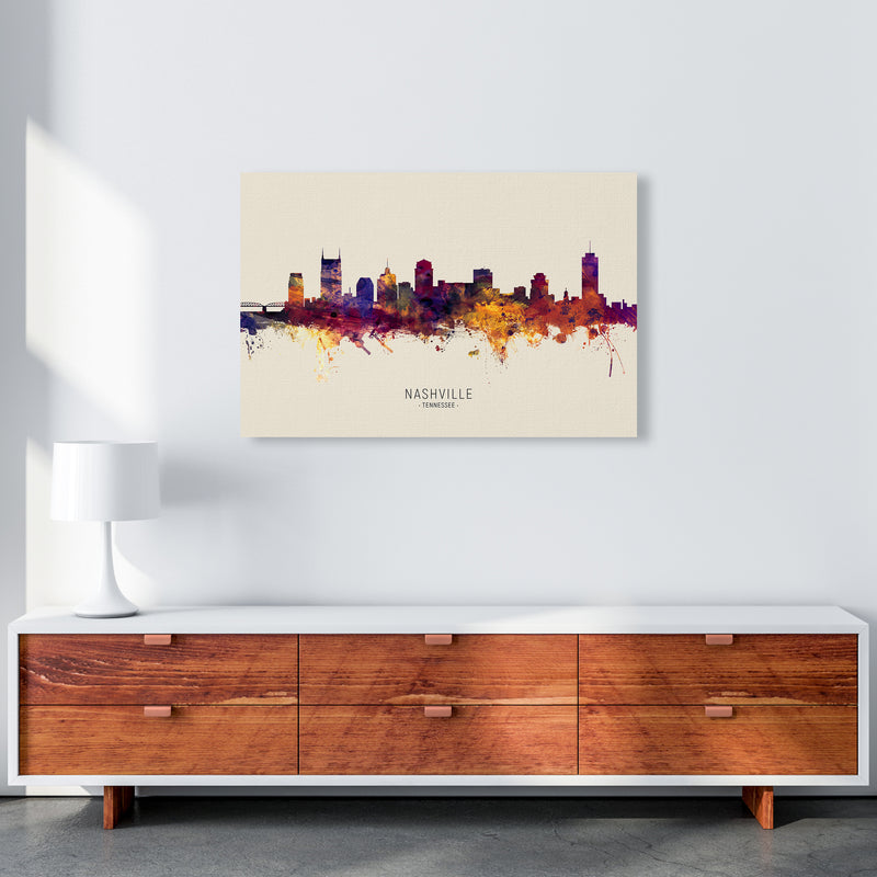 Nashville Tennessee Skyline Autumn City Name Art Print by Michael Tompsett A1 Canvas
