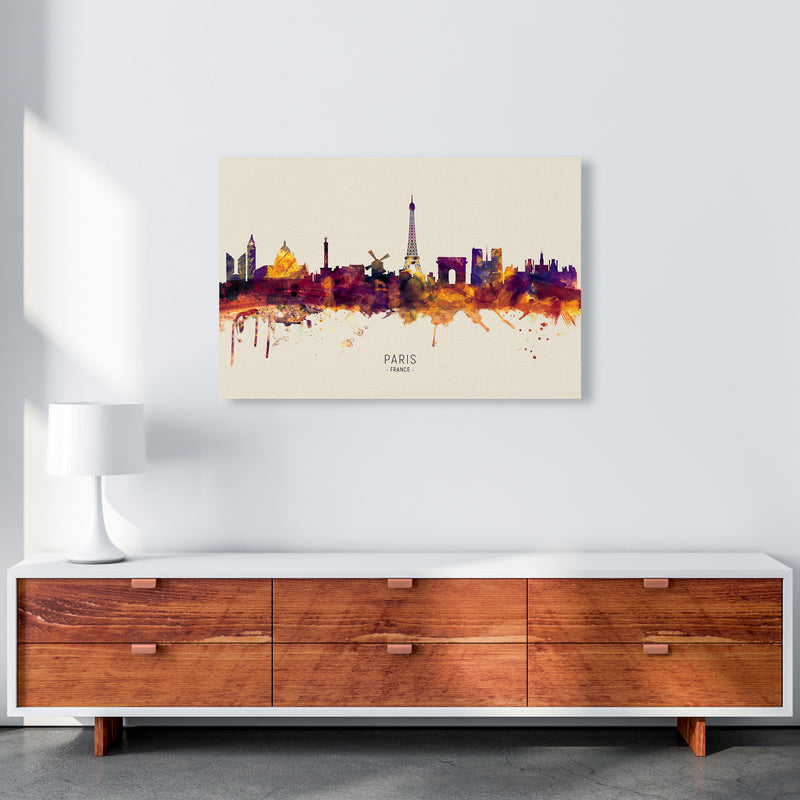 Paris France Skyline Autumn City Name Art Print by Michael Tompsett A1 Canvas