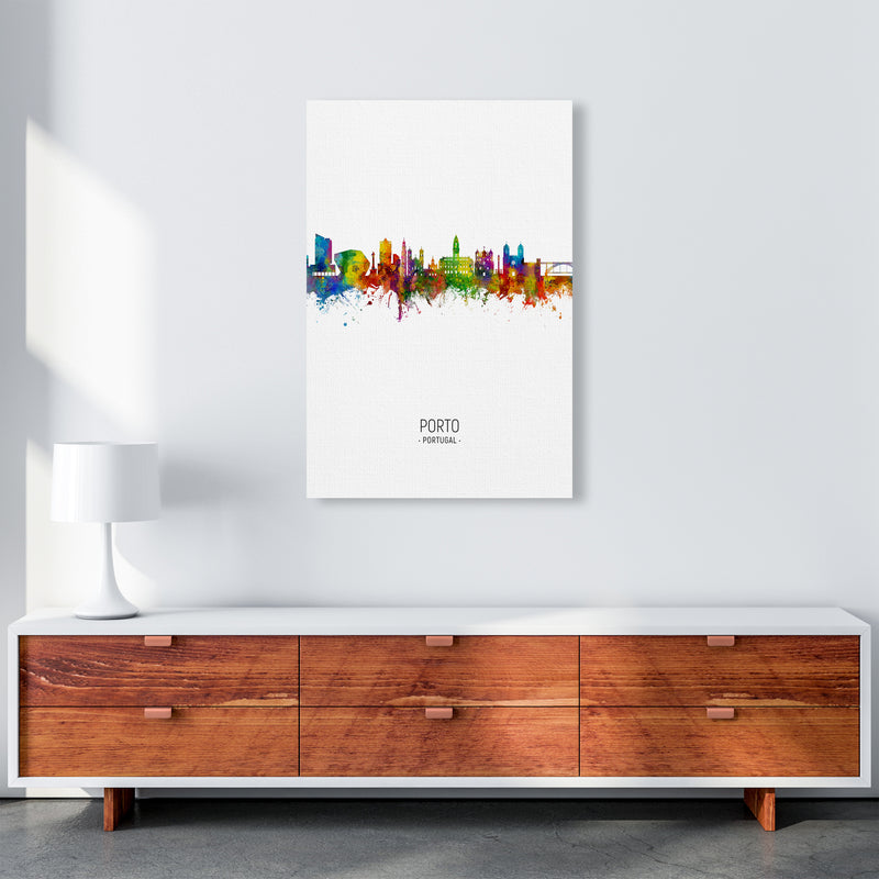 Porto Portugal Skyline Portrait Art Print by Michael Tompsett A1 Canvas