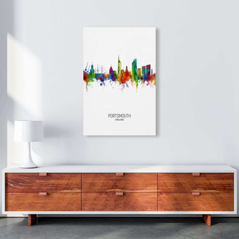 Portsmouth England Skyline Portrait Art Print by Michael Tompsett A1 Canvas