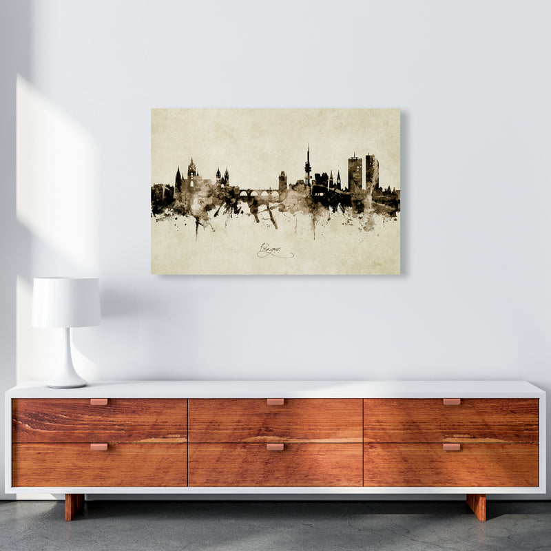 Prague Czech Republic Skyline Vintage Art Print by Michael Tompsett A1 Canvas