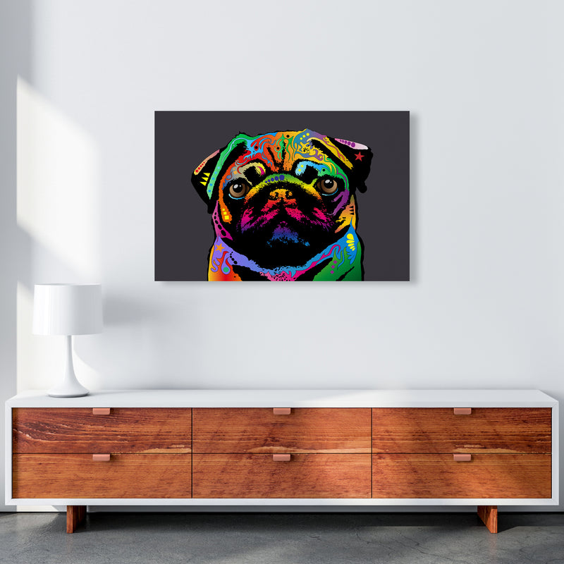 Pug Dog Charcoal Art Print by Michael Tompsett A1 Canvas