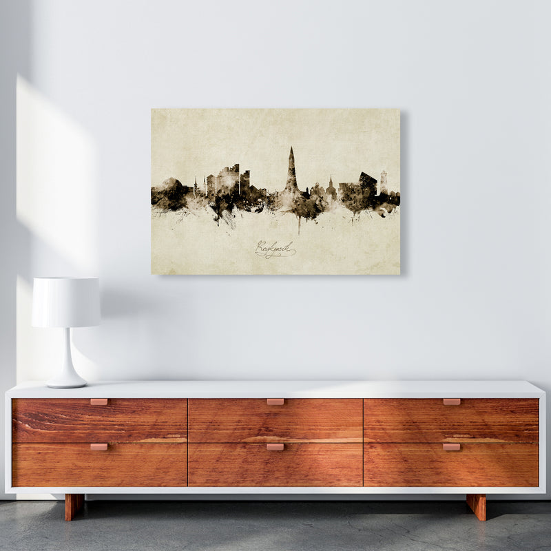 Reykjavik Iceland Skyline Vintage Art Print by Michael Tompsett A1 Canvas