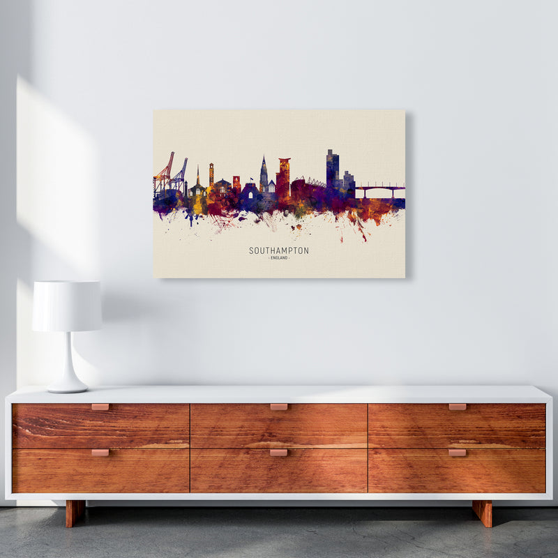 Southampton England Skyline Autumn City Name Art Print by Michael Tompsett A1 Canvas