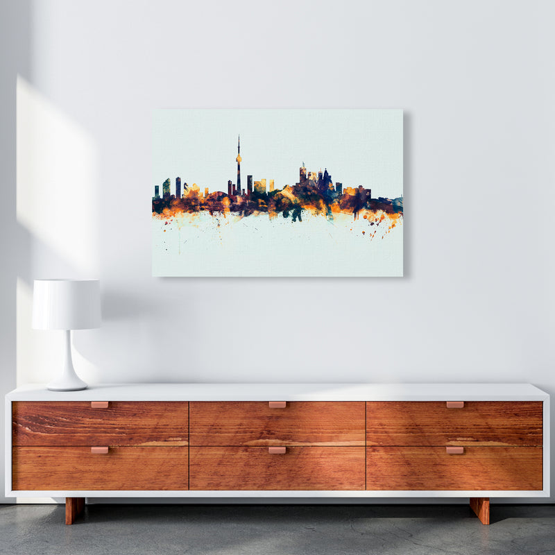 Toronto Canada Skyline Blue Orange Art Print by Michael Tompsett A1 Canvas