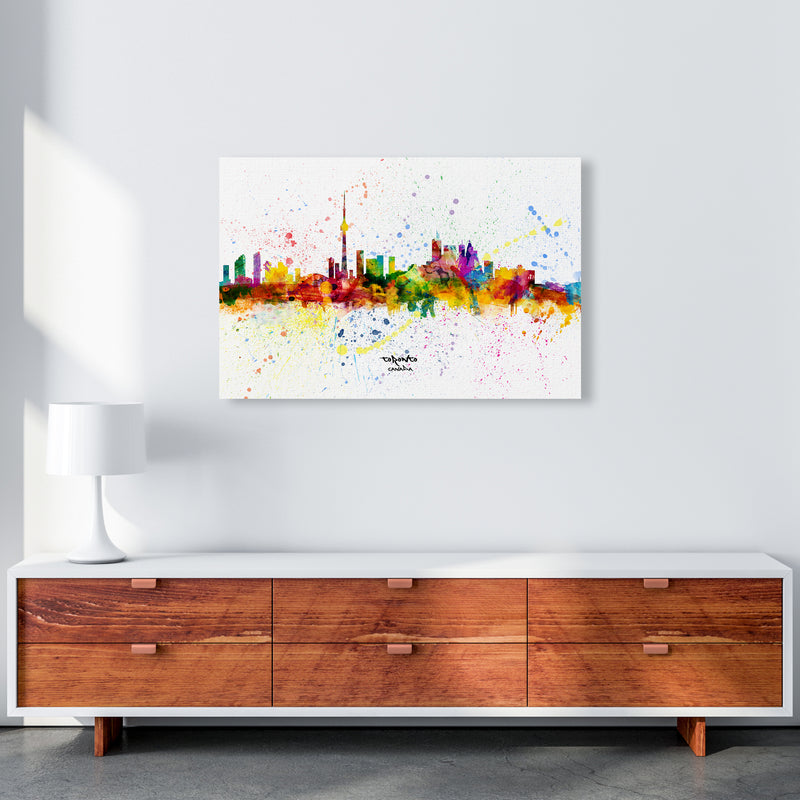 Toronto Canada Skyline Splash Art Print by Michael Tompsett A1 Canvas