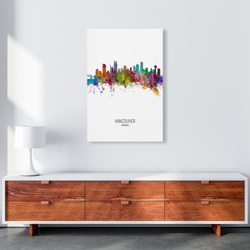 Vancouver Canada Skyline Portrait Art Print by Michael Tompsett A1 Canvas