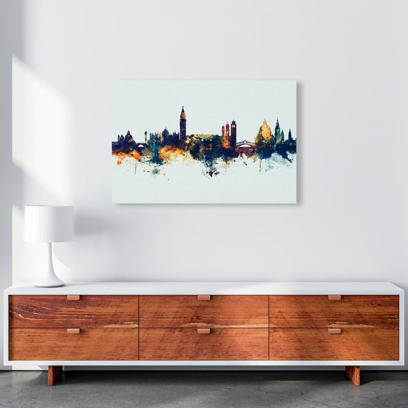 Venice Italy Skyline Blue Orange Art Print by Michael Tompsett A1 Canvas
