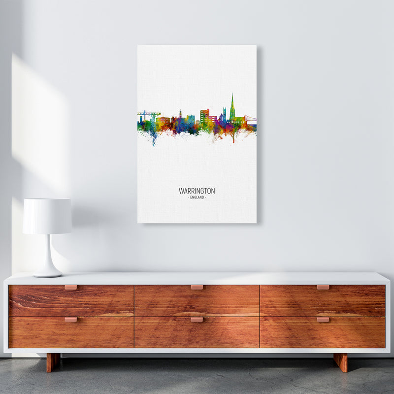 Warrington England Skyline Portrait Art Print by Michael Tompsett A1 Canvas