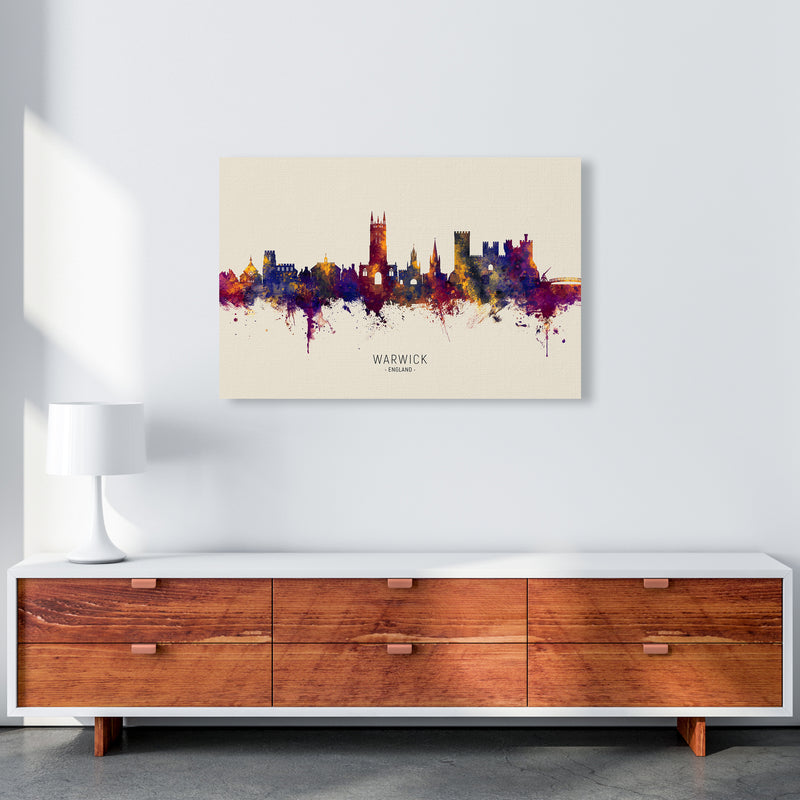 Warwick England Skyline Autumn City Name Art Print by Michael Tompsett A1 Canvas