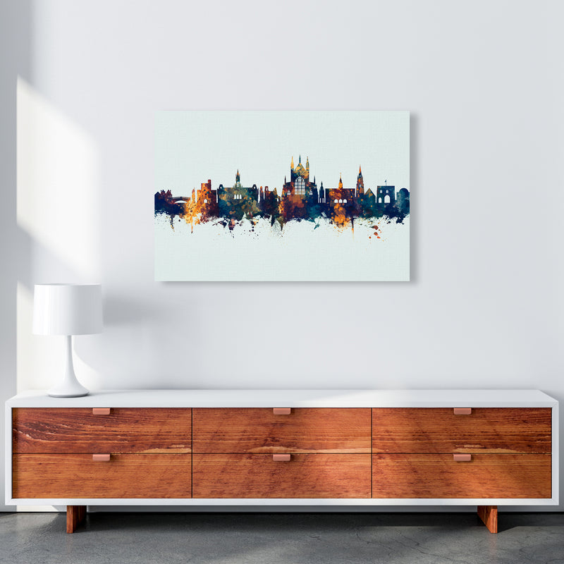 Winchester England Skyline Blue Orange Art Print by Michael Tompsett A1 Canvas