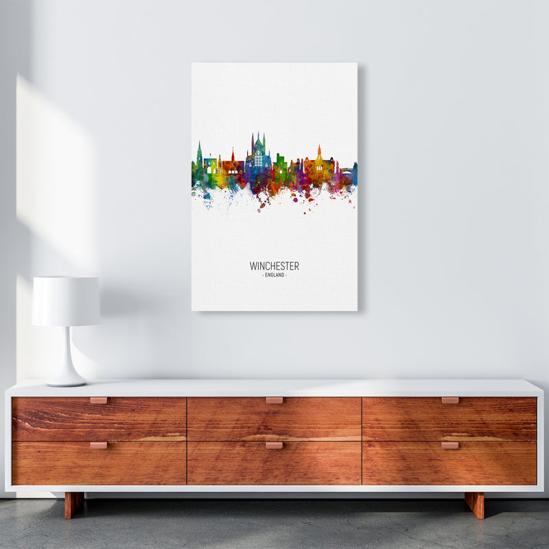 Winchester England Skyline Portrait Art Print by Michael Tompsett A1 Canvas