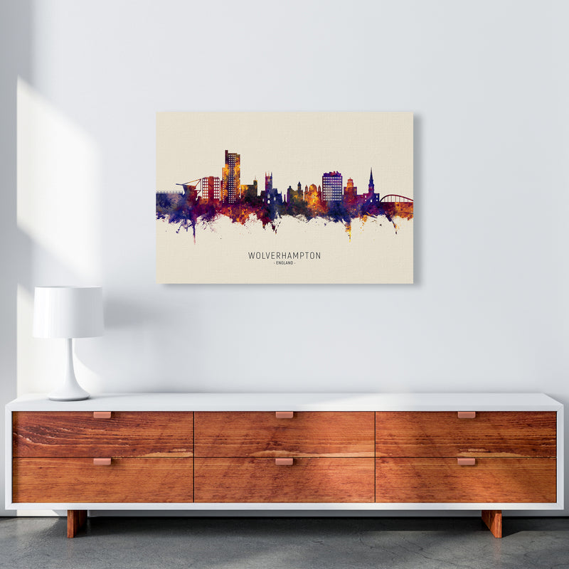 Wolverhampton England Skyline Autumn City Name Art Print by Michael Tompsett A1 Canvas