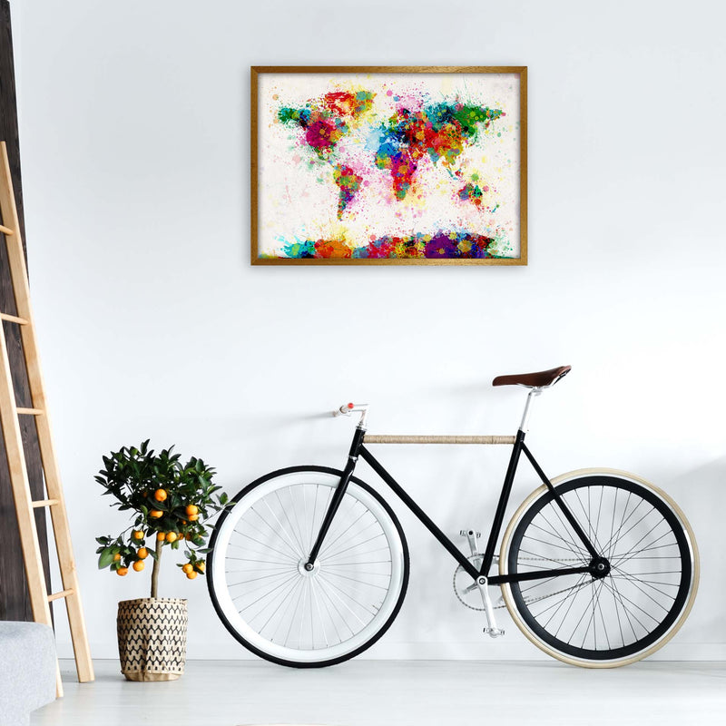 World Map Paint Splashes Art Print by Michael Tompsett A1 Print Only