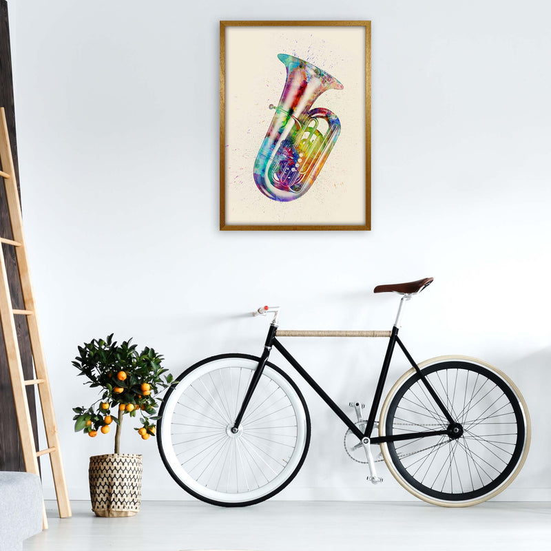 Tuba Watercolour Multi-Colour Art Print by Michael Tompsett A1 Print Only