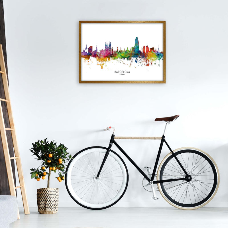 Barcelona Spain Skyline Art Print by Michael Tompsett A1 Print Only