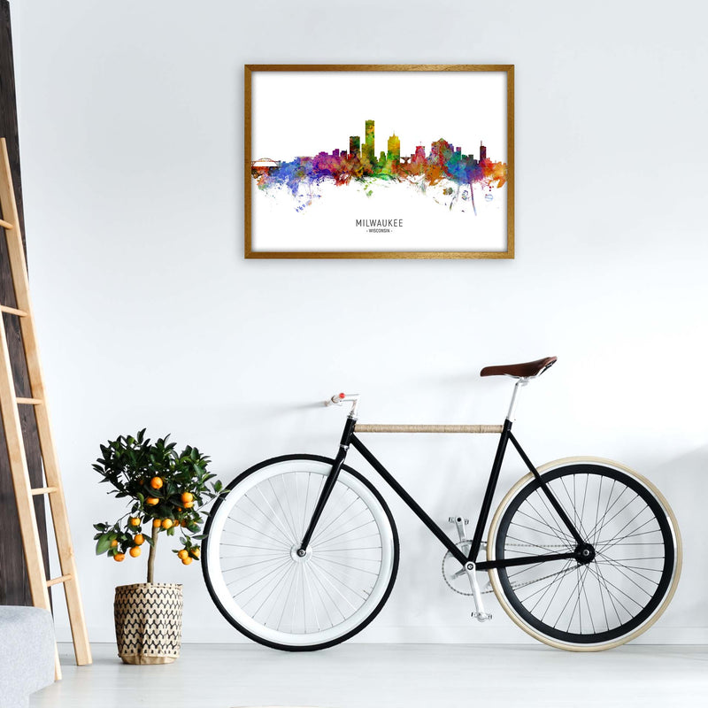 Milwaukee Wisconsin Skyline Art Print by Michael Tompsett A1 Print Only