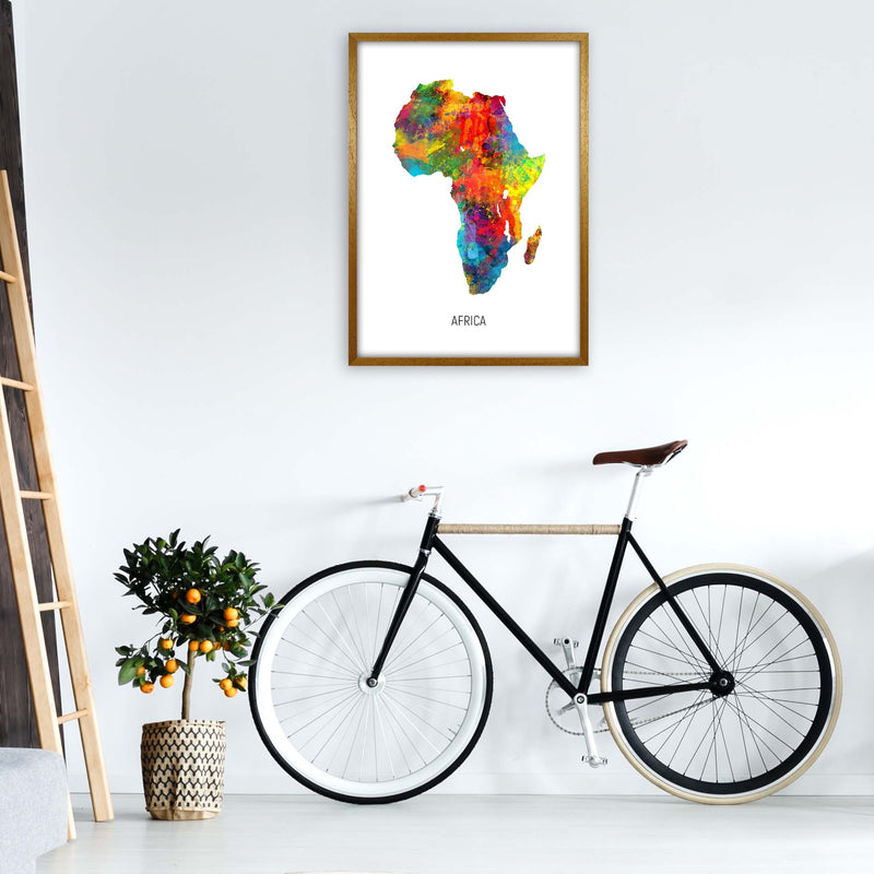 Africa Watercolour Map Art Print by Michael Tompsett A1 Print Only