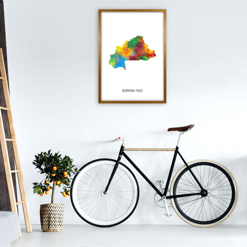 Burkina Faso Watercolour Map Art Print by Michael Tompsett A1 Print Only