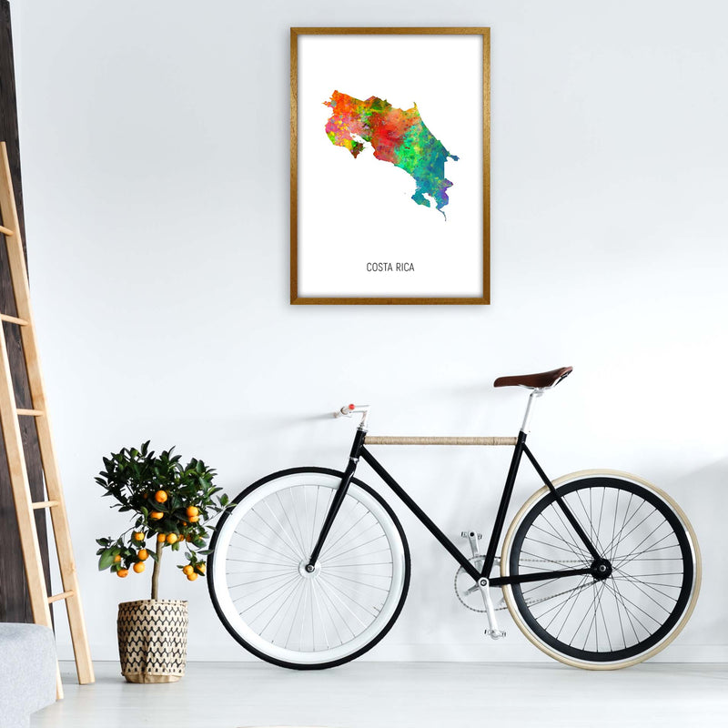 Costa Rica Watercolour Map Art Print by Michael Tompsett A1 Print Only