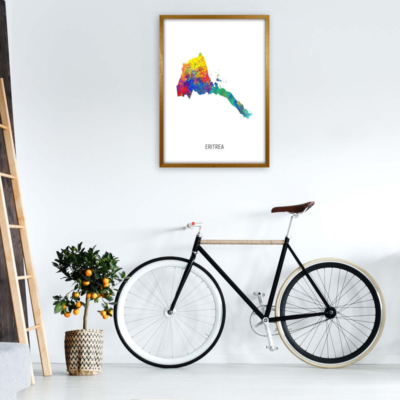 Eritrea Watercolour Map Art Print by Michael Tompsett A1 Print Only