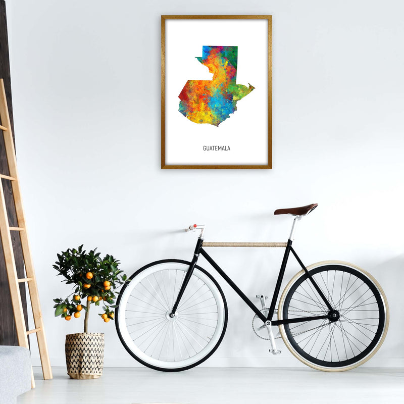 Guatemala Watercolour Map Art Print by Michael Tompsett A1 Print Only