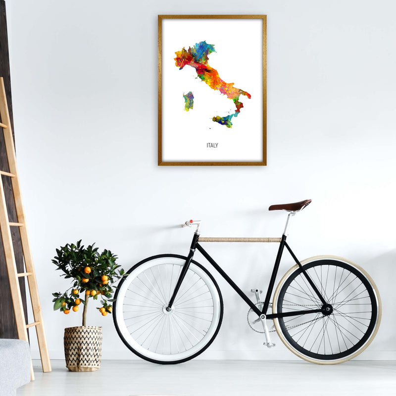 Italy Watercolour Map Art Print by Michael Tompsett A1 Print Only