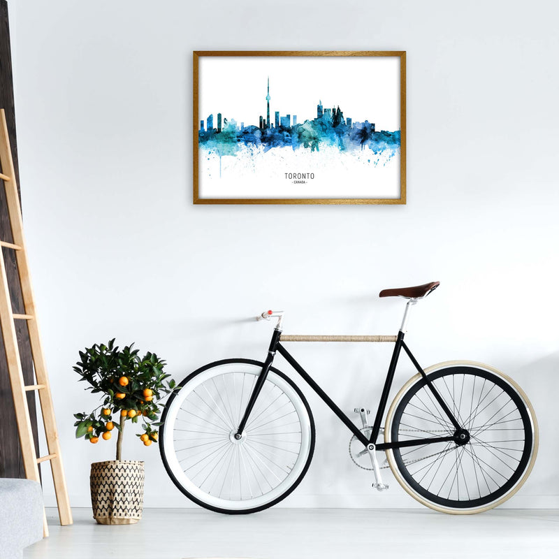 Toronto Canada Skyline Blue City Name  by Michael Tompsett A1 Print Only