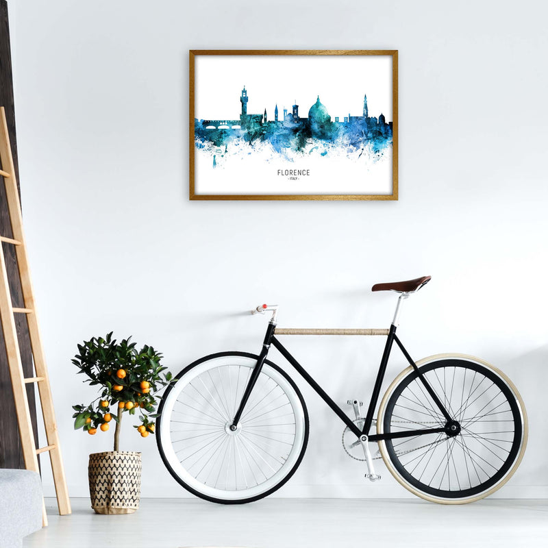 Florence Italy Skyline Blue City Name  by Michael Tompsett A1 Print Only