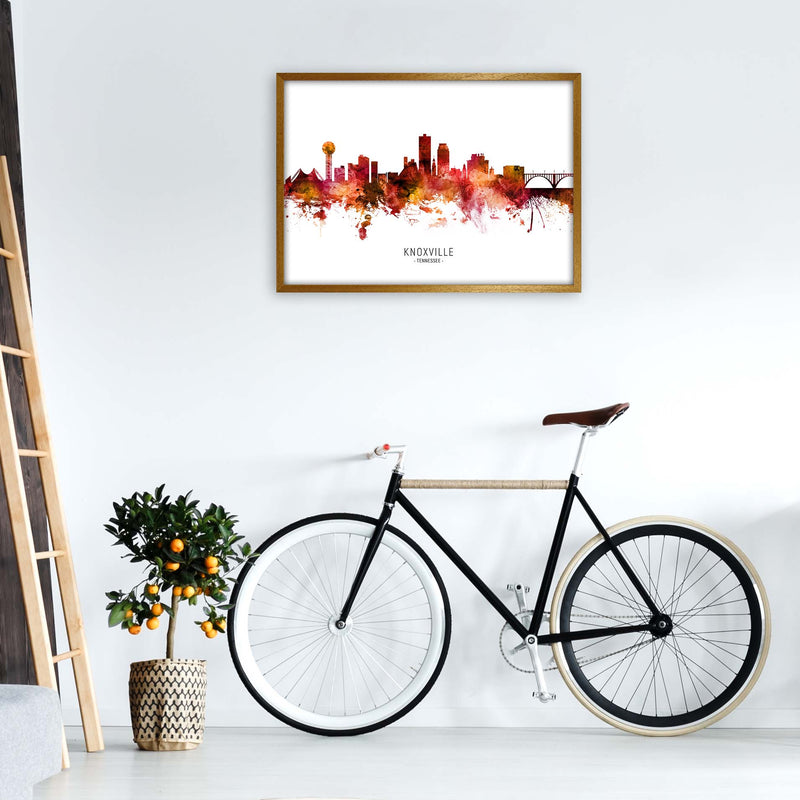 Knoxville Tennessee Skyline Red City Name  by Michael Tompsett A1 Print Only