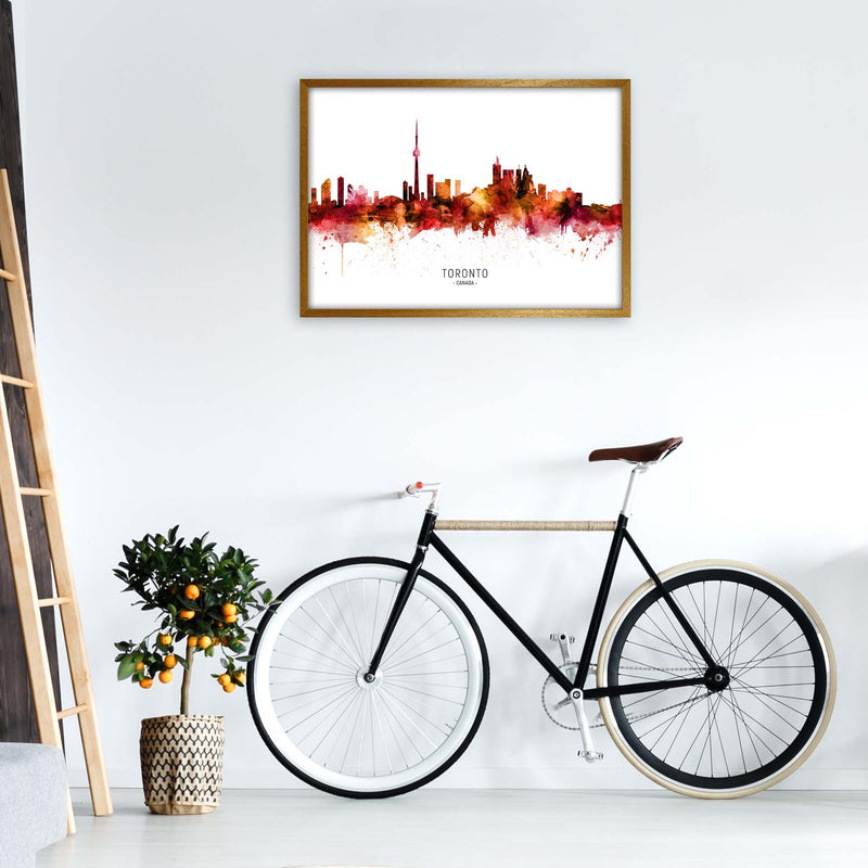 Toronto Canada Skyline Red City Name  by Michael Tompsett A1 Print Only