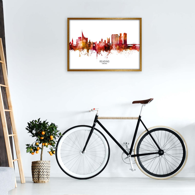 Reading England Skyline Red City Name  by Michael Tompsett A1 Print Only