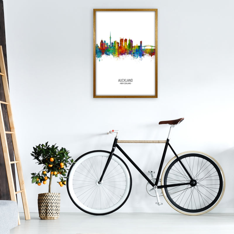 Auckland New Zealand Skyline Portrait Art Print by Michael Tompsett A1 Print Only