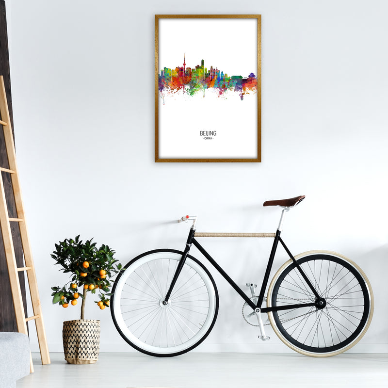 Beijing China Skyline Portrait Art Print by Michael Tompsett A1 Print Only