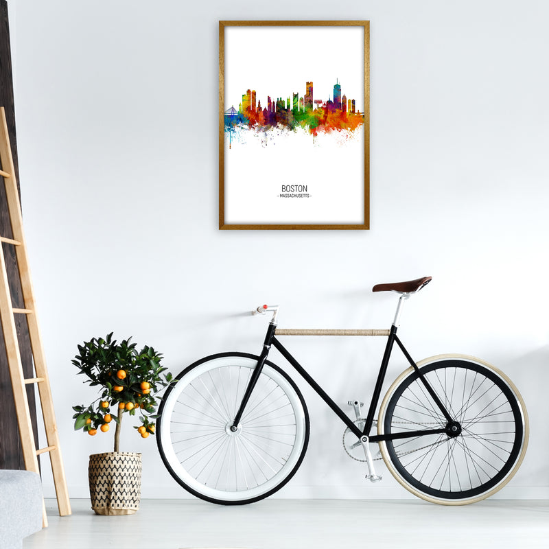 Boston Massachusetts Skyline Portrait Art Print by Michael Tompsett A1 Print Only