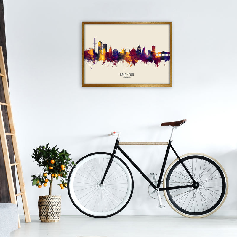 Brighton England Skyline Autumn City Name Art Print by Michael Tompsett A1 Print Only