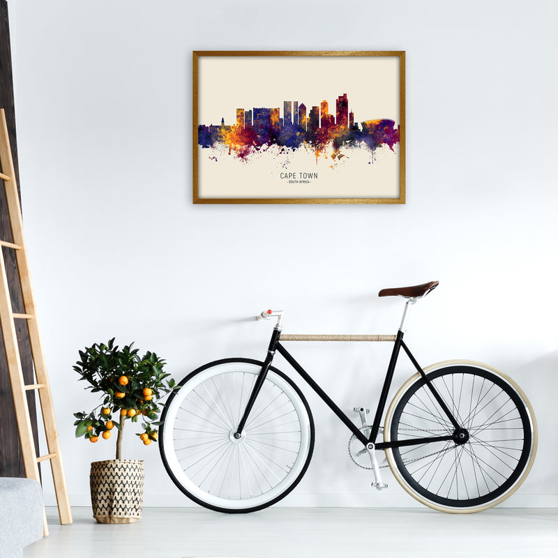 Cape Town South Africa Skyline Autumn City Name Art Print by Michael Tompsett A1 Print Only