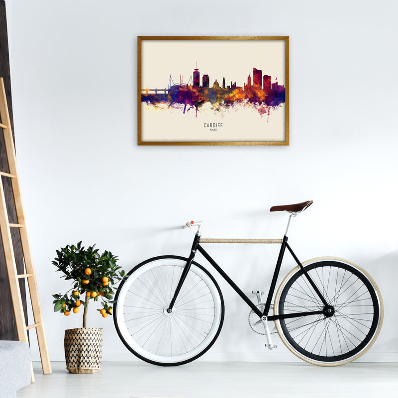 Cardiff Wales Skyline Autumn City Name Art Print by Michael Tompsett A1 Print Only