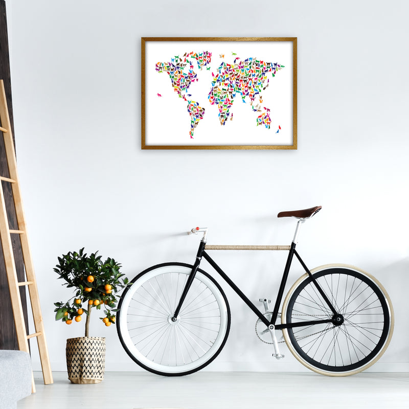 Cats Map of the World Colour Art Print by Michael Tompsett A1 Print Only