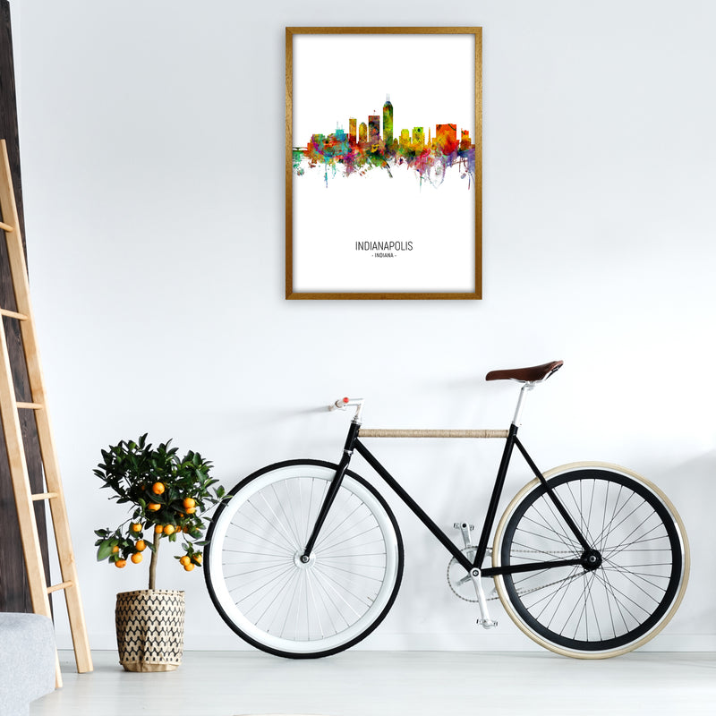 Indianapolis Indiana Skyline Portrait Art Print by Michael Tompsett A1 Print Only