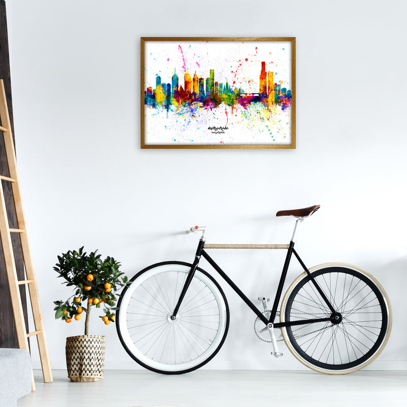 Melbourne Australia Skyline Splash Art Print by Michael Tompsett A1 Print Only